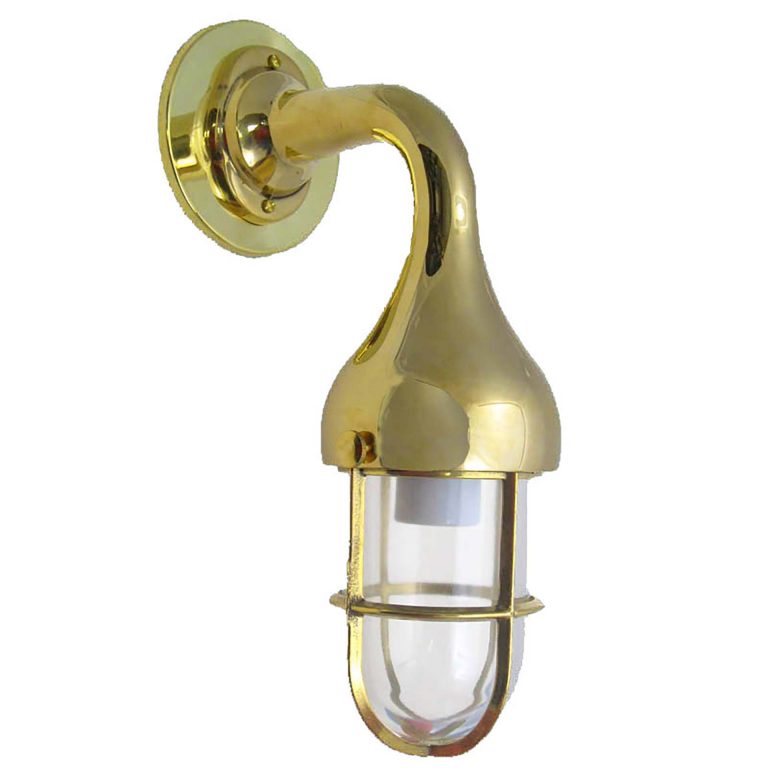 CCLBBB-4 Brass Teardrop Side-arm Caged Light